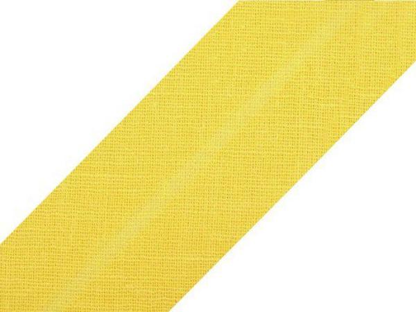 Schrägband Baumwolle Breite 20 mm gefalzt - Hellgelb